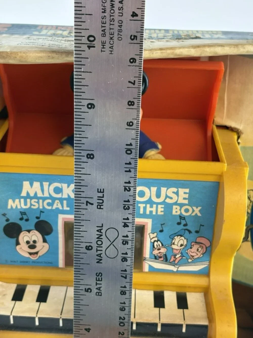 IOB Vtg 1973 Musical Mickey Mouse Jack in the Box KOHNER 711 Walt Disney Toy